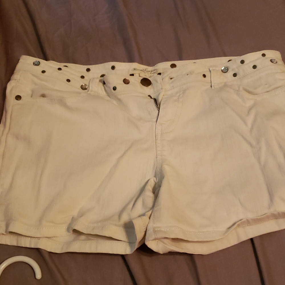 White jean shorts